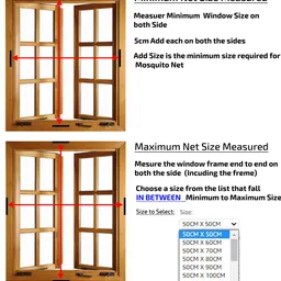 wne jaliwale Fibre Adults Washable 120 GSM Fiberglass Pre-Stitched Window Mosquito Net-Black (Size - 80cm x 80cm) Mosquito Net image 2