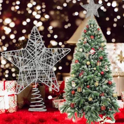 vital creation Snow White Glittery Tree Christmas TreeT42-XMAS Hanging Ornaments Pack of 1 image 1