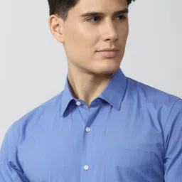 peter england Men Slim Fit Solid Spread Collar Formal Shirt image 4