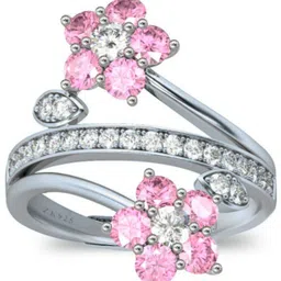 Zarkan Flower Love AD 925 Silver Ring Silver Zircon Rhodium Plated Ring-picture-26