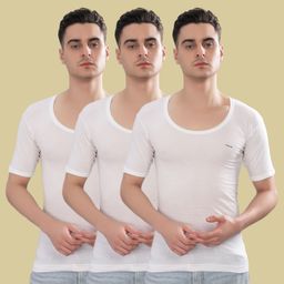 dollar bigboss Pack of 3 Fine RNS Combed Cotton Shrinkless Men Vest-picture-9