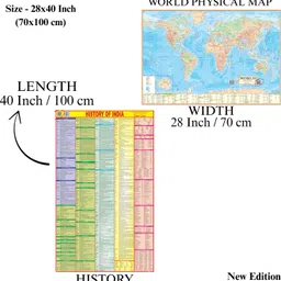 eoimarketing Pack of 2 World Physical & History of india Map | 70x100 cm / 28x40 inch | 90 GSM Thick Paper | Extra Quality Print | New Edition with QR Code | SSC, UPSC & Competitive Exams Paper Print Paper Print image 4