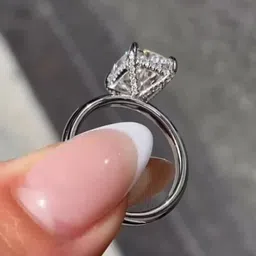 jalash 2.5 Cts Moissanite Solitaire Engagement Ring 925 Sterling Silver Sterling Silver Moissanite Sterling Silver Plated Ring image 4