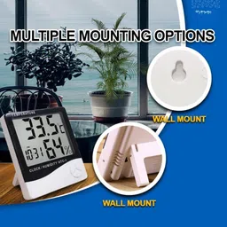 Bos Medicare Surgical HTC-1 Digital Room Temperature Thermometer with Hygrometer & Clock Temprature & Humidity Meter With Clock LCD Display for Indoor/Outdoor Room Thermometer image 4