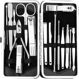 16 in 1 Manicure Pedicure Kit with Nail Cutter , Scissors , Tweezers Knife, Ear Pick Eyebrow Utility Tools with Leather Case-image-21