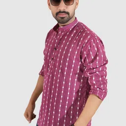 ladsloom Men Striped Pure Cotton Straight Kurta image 1
