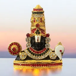 God thirupathi balaji idol for pooja room , office table , car dashboard etc Decorative Showpiece - 8 cm-image-43