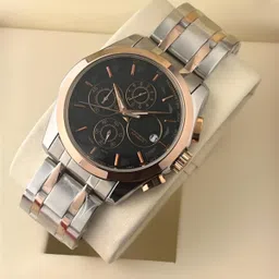 lucifer Stylish chronograph date display water resistant double tone foldover lock Analog Watch - For Men TSTBLACK ROSE1 image 3