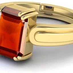 todani jems Gomed Stone Ashtadhatu Red Gemstone 14.25 Ratti Rashi Ratna Adjustable Brass Garnet Ring-picture-16