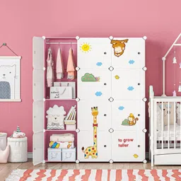 luhi 12-Door 12-Shelf Plastic almirah for kids, almirah of clothes ,cupboard PC Collapsible Wardrobe image 4