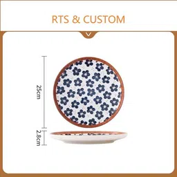 unikart Pack of 10 Porcelain Japanese Ramen Dinnerware 4 Bowls,2 Plates,4 Chopsticks for Home & Restaurants Dinner Set image 3