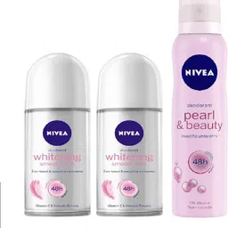 Whitening Smooth Skin Roll On & Pearl & Beauty Deodorant Combo - Pack of 3 Deodorant Spray-For Women-image-16