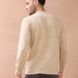 v-mart Men Solid Round Neck Yellow Sweater image 3