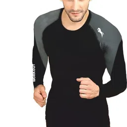 just rider Men Solid Round Neck Nylon Grey T-Shirt-picture-31