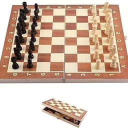 gls Spider Wooden Foldable Chess Board Set with Coins 36 cm Chess Board image 2