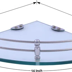 kaaple Clear Glass Corner (9x9",1Pcs) for Bathroom/Kitchen/Wall Shelf/Multipurpose Storage Shelf Glass Wall Shelf image 3