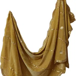 abhikart Velvet Embroidered Gold Women Dupatta-picture-17