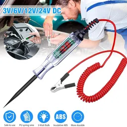 pkt Car Test Voltage Tester 3V/6V/12V/24V,AC Car Circuit Tester With Led Indicator Digital Voltage Tester image 2
