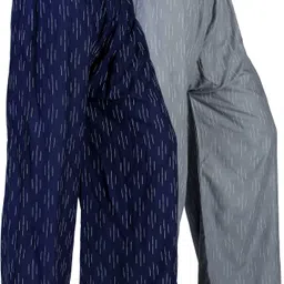 4k fashion Pack of 2 Women Relaxed Blue, Grey Viscose Rayon Trousers-picture-24