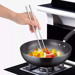 oxqfybk Chewing, Cooking, Decorative, Eating, Training Stainless Steel Chinese, Japanese, Korean, Vietnamese Chopstick image 3