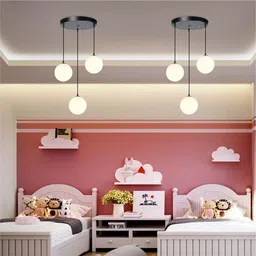 energia 3 Milky Doom Hanging Luster Light Pendants Chandelier Ceiling Lamp image 4