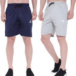 mgc maanu Pack of 2 Solid Men Dark Blue, Grey Beach Shorts-picture-13
