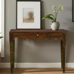 woodsworth from pepperfry Ravenel Sheesham Wood Console Table In Provincial Teak Finish image 1