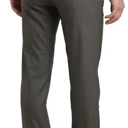 turtle Men Slim Fit Grey Cotton Blend Trousers image 2
