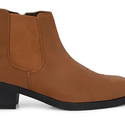 roadster Men's Genuine Leather Chelsea Boot with Durable TPR Sole Boots For Men image 2