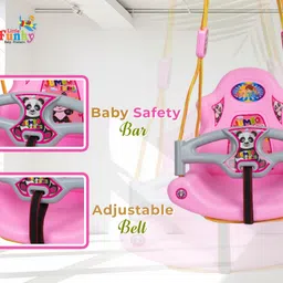 little funky Indoor & Outdoor Rope Hanging Plastic Baby Swing with Safty Support Swings image 4