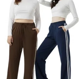 unfld Pack of 2 Women Solid Multicolor Track Pants-picture-26