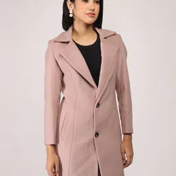 plagg Tweed Solid Coat For Women-picture-23