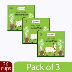 hari darshan Gau Stuti Sambrani Cup-36 Cups | Cow Dung Dhoop Cup(12 Cups Each,1 Burner Plate) Guggul Dhoop image 2
