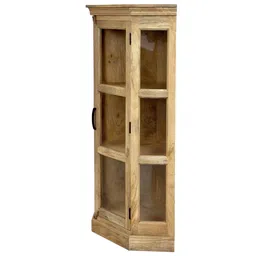 mudramark from pepperfry Vilina Mango Wood Corner Cabinet In Natural finish image 5