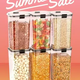 innovate hub Set of 6 Transparent Food Storage Containers – 1200ml – Airtight & Stackable Storage Box image 2