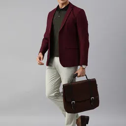 louis philippe sport Men Self Design Single Breasted Casual Blazer image 5