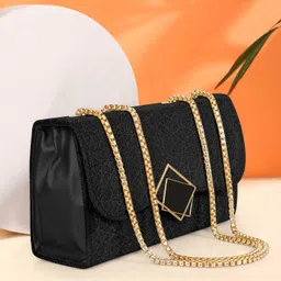 mummy collection Black Women Sling Bag Black Cross body Chain Sling Bag for Girls image 1