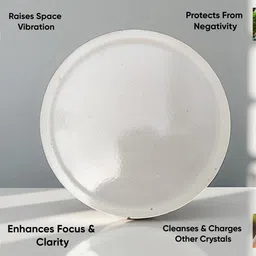 miran agate Selenite Crystal Charging Plate for Reiki Healing,Meditation & Energy Cleansing Decorative Showpiece - 23 cm image 4