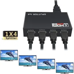 TERABYTE HDMI Splitter 1 in 4 out Power Signal Amplifier Audio Splitter HD Converter Media Streaming Device image 3
