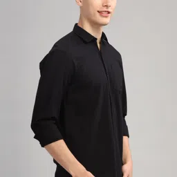 london trance Men Slim Fit Solid Spread Collar Casual Shirt image 5