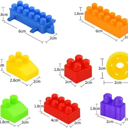aexoniz toys Train Building Blocks Set(100 Pcs)Colorful Educational Construction Toy for Kids image 4