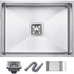 himaksh 24 x 18 x 10 Single Bowl Handmade Kitchen Sink 24" X 18" X 10" HANDMADE 304 GRADE SINK 304 Stainless him014 Vessel Sink image 1