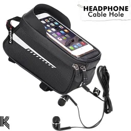 kraptick Waterproof Cycle Bag, Cycle Front Frame Bag, Cycle Storage Pouch- Black Bicycle Phone Holder image 4