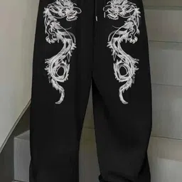 raushiongarment Women Loose Fit, Regular Fit Black Cotton Blend Trousers-picture-28