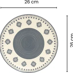 athena home Pack of 3 Ceramic Grey Ceramic Dinnerware Set | Handcrafted Dinner Plate with 2 Matching Bowls Dinner Set image 4