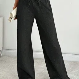 dockstreet Women Solid Black Track Pants-picture-33