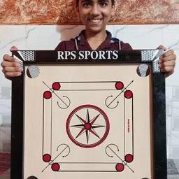 rps Carrom board 20 inch with 24 wood coin, Striker and Powder 3.8 cm Carrom Board image 4