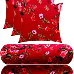 swikon star Microfibre Floral Bolster Pack of 5 image 1
