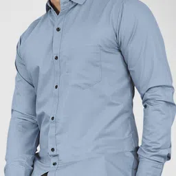 nivick Men Slim Fit Solid Spread Collar Casual Shirt-picture-13