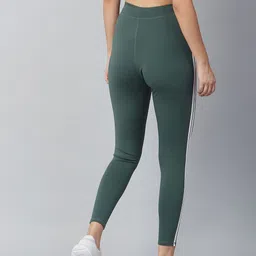 blinkin Striped Women Green Tights image 2